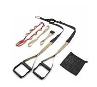 LOVIVER Training Belt Cinghie Allenamento Sospensione Fasce Resistenza Straps Regolabili 1-2m in Poliestere con Manopole in Gomma E Ancoraggio Porta Adatto, Sabbia-nero