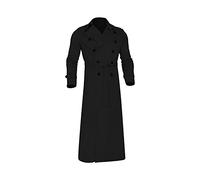 LOVIVER Trench Coat da Uomo con Cintura, Giacca Lunga, Soprabito, Soprabito Caldo, alla Moda, a Figura, Giacca a Vento Casual da Uomo per, Nero S