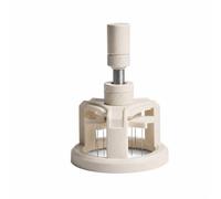 LOVIVER Utensile per Manuale Distributore con Corpo Cilindrico Compatto E Base Rotonda per una Superficie Del Uniforme Prima Pressatura Adatto per La Preparazione, Bianco, 51MM