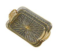 LOVIVER Vassoio da portata da 3 pezzi con maniglia, organizer da banco per gioielli per hotel, Chiaro E Grigio