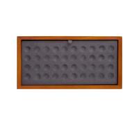 LOVIVER Vassoio espositivo per Gioielli, in Microfibra e Legno massello, portaoggetti Vuoto per Perline di Pietre preziose, Grigio Punteggiato