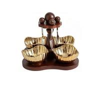 LOVIVER Vassoio Girevole Multiscomparto | Design Rotante a 360 Gradi, Frutta Girevole con Scomparti, Antipastiera, per Soggiorno, Oro