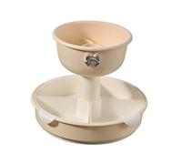 LOVIVER Vassoio girevole per verdure con scomparti divisi, piatto decorativo multiuso per alimenti, piatto da portata per uso domestico