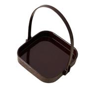 LOVIVER Vassoio per servire cibo, piatto giapponese per sushi, con manico, portatile, durevole, decorativo, riutilizzabile, multiuso, per esporre cibo, Rettangolare, 12.5 Cm X 13.5 Cm X