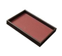 LOVIVER Vassoio portaoggetti Piatto per Gioielli, Organizer Portatile in Legno Vuoto in Pelle PU per cassetti espositivi, Perline e Negozi, Rosso