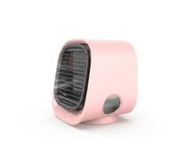 LOVIVER Ventilatore Usb da Tavolo Mini Ventilatore Portatile Scrivania Flusso d'Aria Mirato Tre Velocità Struttura in Finestra Laterale Ovale Adatto per Ufficio Studio Relax, Array, Rosa