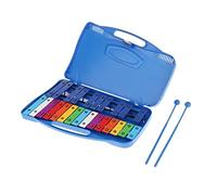 LOVIVER Xilofono professionale a 25 note perfettamente sintonizzato Glockenspiel e due mazze con custodia per bambini in età prescolare Strumento musicale per, Blu