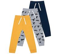 Lovjoy Pantaloni Jogger da Bambini - Pacco da 3 o 4 Colori - 1-4 Anni - qualità, Comfort, 100% Cotone con Elastico e Coulisse Regolabile