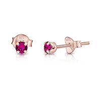 Lovli Orecchini Fucsia - Orecchini Punto Luce Argento 925 Placcati Oro Rosa con Cristallo 3 mm - Orecchini Donna Oro Rosa - Punto Luce Oro - Orecchini con Brillantini - Orecchini Colorati