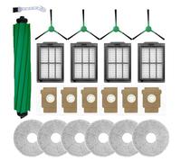 LOVOBO Set di 22 accessori per iRobot Roomba Plus 405/505/507, parti di ricambio per robot aspirapolvere, 1 spazzola principale, 6 sacchetti per la polvere, 4 spazzole laterali, 6 filtri HEPA, 4 panni