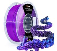 LOVOON Filamento per stampante 3D PLA da 1,75 mm, tricolori di seta PLA blu/nero/viola, magico multicolore che cambia dall'angolo, filamento per stampa 3D, compatibile con la maggior parte delle