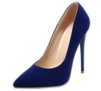 LOVOUO Tacchi Sexy Alti Decolte Donna Tacco a Spillo a Punta Eleganti Slip on Scarpe (38 EU, Blu)