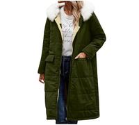 Lovraj Cappotto invernale da donna, caldo, lungo, elegante, trapuntato, termico, reversibile, giacca invernale moderna, con cappuccio, calda imbottitura, reversibile, giacca invernale trapuntata