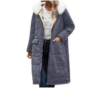 Lovraj Cappotto invernale da donna, caldo, lungo, elegante, trapuntato, termico, reversibile, giacca invernale moderna, con cappuccio, calda imbottitura, reversibile, giacca invernale trapuntata