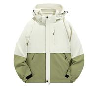 Lovraj Giacca 3 in 1 da uomo invernale impermeabile - blocco di colore termico - giacca funzionale in pile - calda giacca interna rimovibile, beige., L