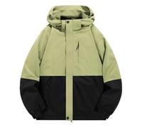 Lovraj Giacca 3 in 1 da uomo invernale impermeabile - blocco di colore termico - giacca funzionale in pile - calda giacca interna rimovibile, verde, XL