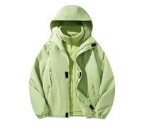 Lovraj Giacca impermeabile 3 in 1 da uomo - Impermeabile termico Outdoor - Giacca funzionale invernale con cappuccio, verde, 4XL