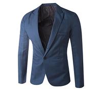 Lovraj Sakkko, giacca da uomo slim fit, per il tempo libero, tinta unita, alla moda, con 1 bottoni, Vedi immagine, L