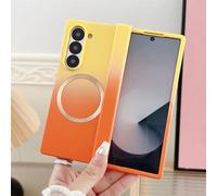 Lovreko Candy Color Gradient Magnetic Case for Samsung Z Fold, Cute Gradient Desgin, Skin-Feel Mobile Phone Case for Samsung Z Fold7/6/5/4/3 (Yellow Orange,for Samsung Z Fold 7)