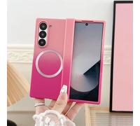 Lovreko Candy Color Gradient Magnetic Case for Samsung Z Fold, Cute Gradient Desgin, Skin-Feel Mobile Phone Case for Samsung Z Fold7/6/5/4/3 (Pink Rose Red,for Samsung Z Fold 3)