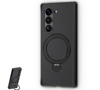 Lovreko Carbon Fiber Magnetic Rotating Four-Corner Anti-Fall Case, Lovreko Phone Case for Samsung Z Fold, 360 Rotate Kickstand Bracket (zfold5,Black)
