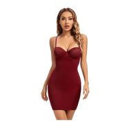 LOVSSU Abito Modellante da Donna Abito Modellante Elasticizzato da Donna, Contenitivo a Tubo, for Feste, Sottoveste Contenitiva, Lunghezza Coscia, Sexy, con Cinturino, Sottoveste per Donna(Red,S)