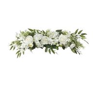 LOVSSU Arco nuziale Fiori Rose Festoni floreali decorativi Verde pergolato Composizione floreale o tende trasparenti Sedia nuziale Cerimonia(White)