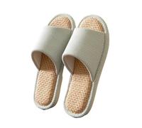 LOVSSU Pantofole In Tessuto Cloth Slippers Linen Indoor Summer Silent Slippers Couple Air Conditioning Slipper Per Donne Uomini(Green,44-45)