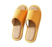 LOVSSU Pantofole In Tessuto Cloth Slippers Linen Indoor Summer Silent Slippers Couple Air Conditioning Slipper Per Donne Uomini(Orange,38-39)