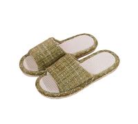 LOVSSU Pantofole In Tessuto Flax Home Slippers Indoor Floor Shoes Silent Sweat Slippers For Summer Women And Men Sandals Slippers Per Donne Uomini(Green,40-41)