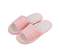 LOVSSU Pantofole In Tessuto Flax Home Slippers Indoor Floor Shoes Silent Sweat Slippers For Summer Women And Men Sandals Slippers Per Donne Uomini(Pink,38-39)
