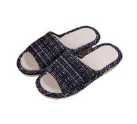 LOVSSU Pantofole In Tessuto Flax Home Slippers Indoor Floor Shoes Silent Sweat Slippers For Summer Women And Men Sandals Slippers Per Donne Uomini(Black,40-41)