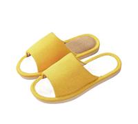 LOVSSU Pantofole In Tessuto Home Women Linen Slippers Beach Flat Soft Sandals Breathable Comfortable Non-Slip Slides Indoor Outdoor Men Slippers Per Donne Uomini(Yellow,38-39)