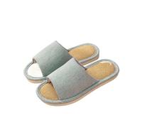 LOVSSU Pantofole In Tessuto Home Women Linen Slippers Beach Flat Soft Sandals Breathable Comfortable Non-Slip Slides Indoor Outdoor Men Slippers Per Donne Uomini(Blue,40-41)