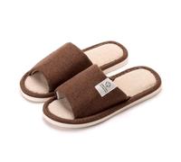 LOVSSU Pantofole In Tessuto Linen Home Slippers Soft Sole Silent Breathable Shoes In Spring Cotton And Linen Slippers For All Seasons Anti Slip Indoor Per Donne Uomini(Dark Brown,40-41)