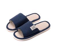 LOVSSU Pantofole In Tessuto Linen Home Slippers Soft Sole Silent Breathable Shoes In Spring Cotton And Linen Slippers For All Seasons Anti Slip Indoor Per Donne Uomini(Blue,40-41)