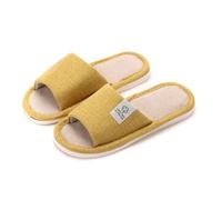 LOVSSU Pantofole In Tessuto Linen Home Slippers Soft Sole Silent Breathable Shoes In Spring Cotton And Linen Slippers For All Seasons Anti Slip Indoor Per Donne Uomini(Yellow,40-41)