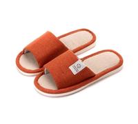 LOVSSU Pantofole In Tessuto Linen Home Slippers Soft Sole Silent Breathable Shoes In Spring Cotton And Linen Slippers For All Seasons Anti Slip Indoor Per Donne Uomini(Orange,36-37)