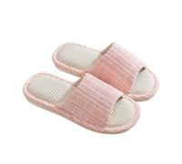LOVSSU Pantofole In Tessuto Linen Slippers For Men's Home Indoor Soft Soled Quiet And Non Slip All Season Household Cotton And Linen Slippers Per Donne Uomini(Color 5,42-43)