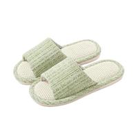 LOVSSU Pantofole In Tessuto Linen Slippers Spring And Autumn Indoor Silent Non-Slip Cotton And Linen Slippers For Women Spring And Summer Per Donne Uomini(37-38)
