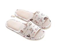 LOVSSU Pantofole In Tessuto Linen Slippers Women's Home Use Summer Spring Autumn Seasons Style Wooden Floor Anti-slip Cotton Linen Slippers Men Per Donne Uomini(Color 02,39/40)