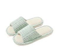 LOVSSU Pantofole In Tessuto Linen Women Home Slippers Summer Beach Soft Sandals Breathable Comfortable Soft Non-Slip Slides Indoor Outdoor Men Slippers Per Donne Uomini(Blue,36-37)