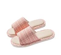 LOVSSU Pantofole In Tessuto Linen Women Home Slippers Summer Beach Soft Sandals Breathable Comfortable Soft Non-Slip Slides Indoor Outdoor Men Slippers Per Donne Uomini(Pink,38-39)