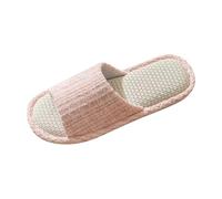 LOVSSU Pantofole In Tessuto Summer Linen Slippers Women'S Style Home Slippers All Season Silent Floor Slippers For Home Use Indoor Slippers 2024 Per Donne Uomini(Pink,40)