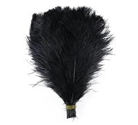 LOVSSU Piuma di Struzzo 10 Pezzi di Piume Struzzo Colorate da 15 a 60 cm for Artigianato, Carnevale, Matrimonio, Fai Te, centrotavola, Decorazioni, Soffici, Accessori all'Ingrosso(Black,45-50cm)