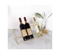 LOVSSU Portabottiglie creativo in ferro, portabicchieri da tavolo, bancone bar, espositore for bottiglie multiple, portabottiglie for champagne, portaoggetti for la casa(Gold 2 bottles)