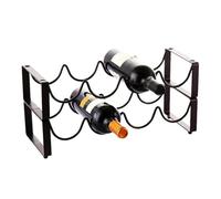 LOVSSU Portabottiglie da tavolo impilabile, portabottiglie nero in stile moderno for cucina, bar, dispensa, cantina, bancone, mobiletto(Brown)