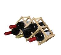 LOVSSU Portabottiglie in legno pieghevole for vino, ripiani for naturali indipendenti for dispensa, 5 scomparti for 6 bottiglie, portabottiglie