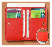 LOVSSU Portafoglio piccolo in pelle PU classico da uomo, corto e semplice, donna, ultra sottile(Red)