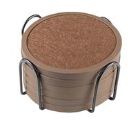 LOVSSU Sottobicchieri assorbenti for bevande con supporto - 6 confezioni, sottobicchieri in silicone inserto in feltro morbido for la protezione del tavolo(Brown)